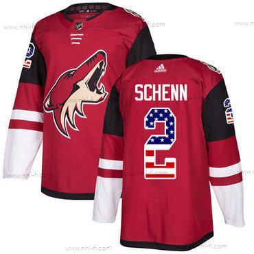 Adidas Arizona Coyotes #2 Luke Schenn Punainen Kotiottelu Aito USA Flag Ommeltu NHL Paita – Miesten