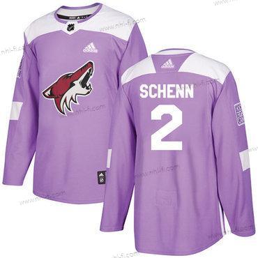 Adidas Arizona Coyotes #2 Luke Schenn Violetti Aito Taistelee syöpää vastaan Ommeltu NHL Paita – Miesten