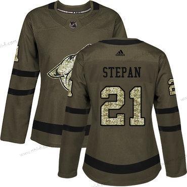 Adidas Arizona Coyotes #21 Derek Stepan Vihreä Salute to Service Ommeltu NHL Paita – Naisten