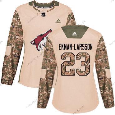 Adidas Arizona Coyotes #23 Oliver Ekman-Larsson Maastokuvio Aito 2017 Veterans Day Ommeltu NHL Paita – Naisten