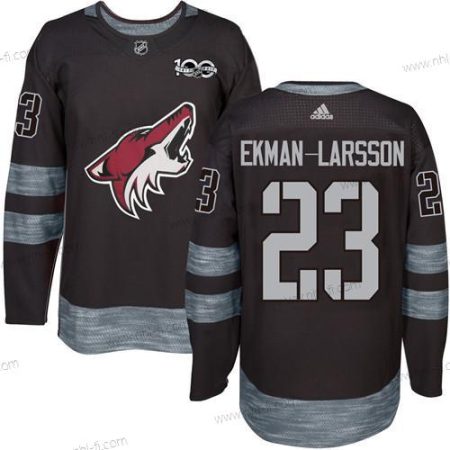 Adidas Arizona Coyotes #23 Oliver Ekman-Larsson Musta 1917-2017 100th Vuosipäivä Ommeltu NHL Paita – Miesten