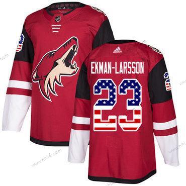 Adidas Arizona Coyotes #23 Oliver Ekman-Larsson Punainen Kotiottelu Aito USA Flag Ommeltu NHL Paita – Miesten