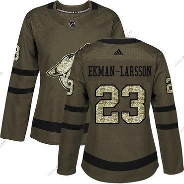 Adidas Arizona Coyotes #23 Oliver Ekman-Larsson Vihreä Salute to Service Ommeltu NHL Paita – Naisten