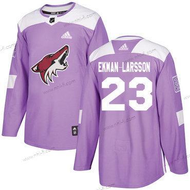 Adidas Arizona Coyotes #23 Oliver Ekman-Larsson Violetti Aito Taistelee syöpää vastaan Ommeltu NHL Paita – Miesten