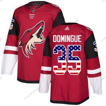 Adidas Arizona Coyotes #35 Louis Domingue Punainen Kotiottelu Aito USA Flag Ommeltu NHL Paita – Miesten