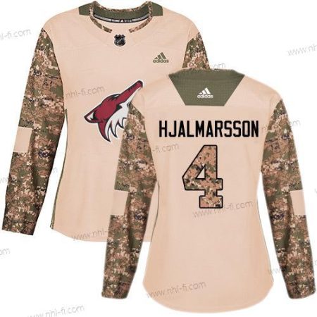 Adidas Arizona Coyotes #4 Niklas Hjalmarsson Maastokuvio Aito 2017 Veterans Day Ommeltu NHL Paita – Naisten