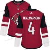 Adidas Arizona Coyotes #4 Niklas Hjalmarsson Punainen Kotiottelu Aito Ommeltu NHL Paita – Naisten