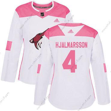 Adidas Arizona Coyotes #4 Niklas Hjalmarsson Valkoinen Pinkki Aito Ommeltu NHL Paita – Naisten