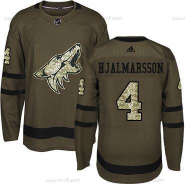 Adidas Arizona Coyotes #4 Niklas Hjalmarsson Vihreä Salute to Service Ommeltu NHL Paita – Miesten