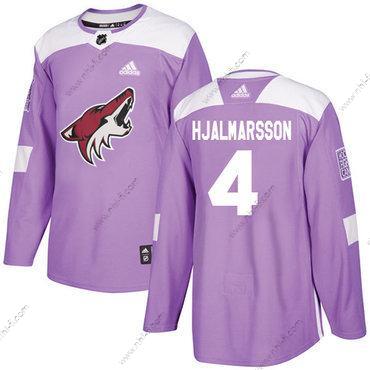 Adidas Arizona Coyotes #4 Niklas Hjalmarsson Violetti Aito Taistelee syöpää vastaan Ommeltu NHL Paita – Miesten