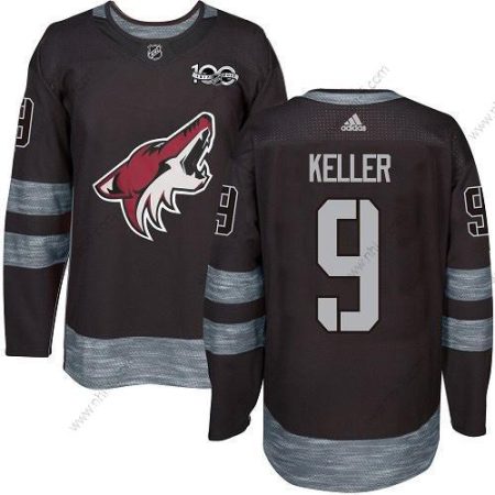 Adidas Arizona Coyotes #9 Clayton Keller Musta 1917-2017 100th Vuosipäivä Ommeltu NHL Paita – Miesten