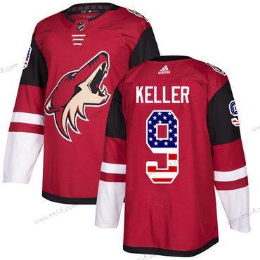 Adidas Arizona Coyotes #9 Clayton Keller Punainen Kotiottelu Aito USA Flag Ommeltu NHL Paita – Miesten