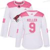 Adidas Arizona Coyotes #9 Clayton Keller Valkoinen Pinkki Aito Ommeltu NHL Paita – Naisten