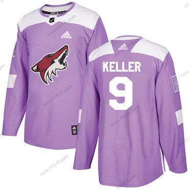 Adidas Arizona Coyotes #9 Clayton Keller Violetti Aito Taistelee syöpää vastaan Ommeltu NHL Paita – Miesten