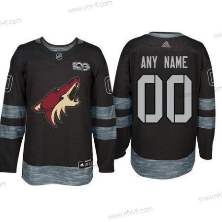 Adidas Arizona Coyotes Räätälöidyt Musta 1917-2017 100th Vuosipäivä Ommeltu NHL Paita