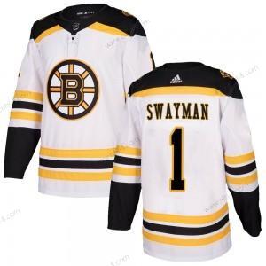 Adidas Boston Bruins #1 Jeremy Swayman Aito Kolmas Valkoinen Paita – Miesten