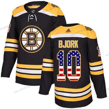 Adidas Boston Bruins #10 Anders Bjork Musta Kotiottelu Aito USA Flag Ommeltu NHL Paita – Miesten