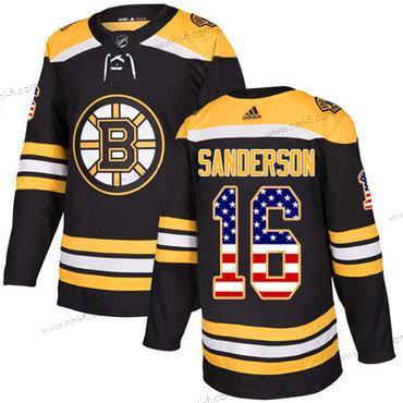 Adidas Boston Bruins #16 Derek Sanderson Musta Kotiottelu Aito USA Flag Ommeltu NHL Paita – Miesten