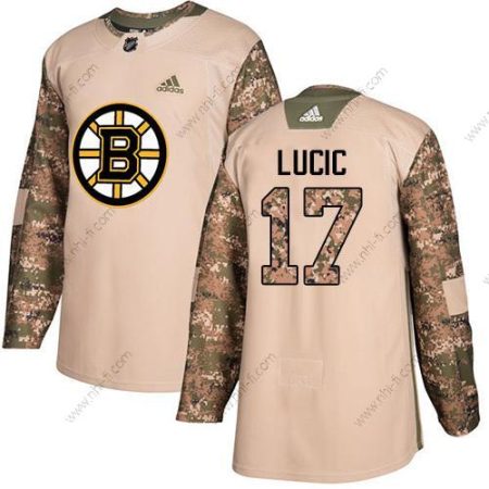 Adidas Boston Bruins #17 Milan Lucic Maastokuvio Aito 2017 Veterans Day Ommeltu NHL Paita – Miesten