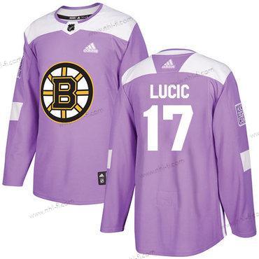 Adidas Boston Bruins #17 Milan Lucic Violetti Aito Taistelee syöpää vastaan Ommeltu NHL Paita – Miesten