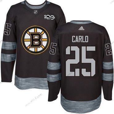 Adidas Boston Bruins #25 Brandon Carlo Musta 1917-2017 100th Vuosipäivä Ommeltu NHL Paita – Miesten