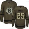 Adidas Boston Bruins #25 Brandon Carlo Vihreä Salute to Service Ommeltu NHL Paita – Miesten