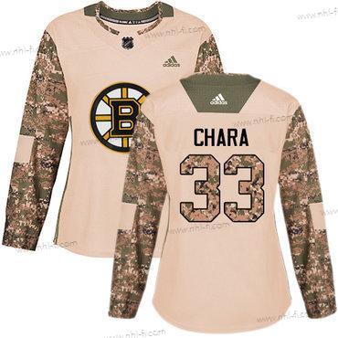 Adidas Boston Bruins #33 Zdeno Chara Maastokuvio Aito 2017 Veterans Day Ommeltu NHL Paita – Naisten