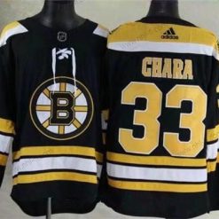 Adidas Boston Bruins #33 Zdeno Chara Musta 2017-2018 Jääkiekko Ommeltu NHL Paita – Miesten