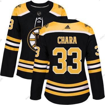 Adidas Boston Bruins #33 Zdeno Chara Musta Kotiottelu Aito Ommeltu NHL Paita – Naisten