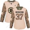 Adidas Boston Bruins #37 Patrice Bergeron Maastokuvio Aito 2017 Veterans Day Ommeltu NHL Paita – Naisten