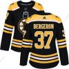 Adidas Boston Bruins #37 Patrice Bergeron Musta Kotiottelu Aito Ommeltu NHL Paita – Naisten