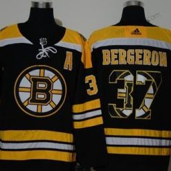 Adidas Boston Bruins #37 Patrice Bergeron Musta With Maajoukkue Logo Ommeltu NHL Paita – Miesten