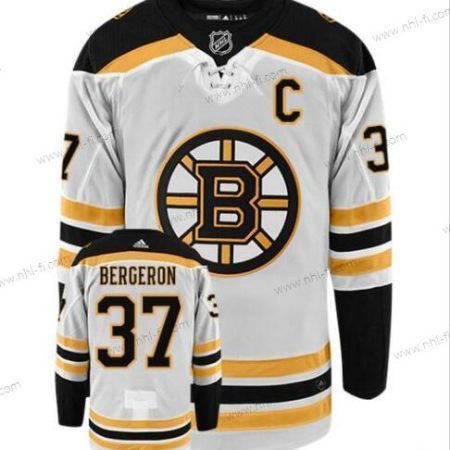 Adidas Boston Bruins #37 Patrice Bergeron With C Patch Aito Kolmas Valkoinen NHL Jääkiekko Paita – Miesten