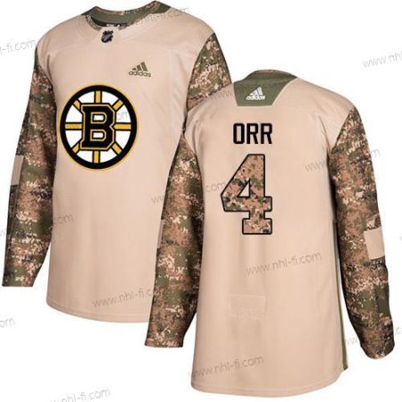 Adidas Boston Bruins #4 Bobby Orr Maastokuvio Aito 2017 Veterans Day Ommeltu NHL Paita – Miesten