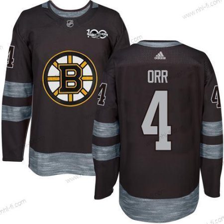 Adidas Boston Bruins #4 Bobby Orr Musta 1917-2017 100th Vuosipäivä Ommeltu NHL Paita – Miesten