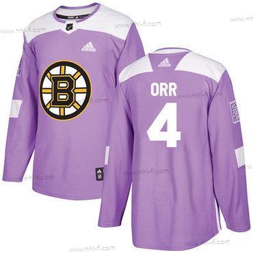 Adidas Boston Bruins #4 Bobby Orr Violetti Aito Taistelee syöpää vastaan Ommeltu NHL Paita – Miesten