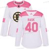 Adidas Boston Bruins #40 Tuukka Rask Valkoinen Pinkki Aito Ommeltu NHL Paita – Naisten