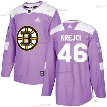 Adidas Boston Bruins #46 David Krejci Violetti Aito Taistelee syöpää vastaan Ommeltu NHL Paita – Miesten