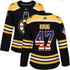 Adidas Boston Bruins #47 Torey Krug Musta Kotiottelu Aito USA Flag Ommeltu NHL Paita – Naisten