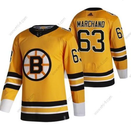 Adidas Boston Bruins #63 Brad Marchand Keltainen 2020-21 Käänteinen Retro Vaihtopaita NHL Paita – Miesten