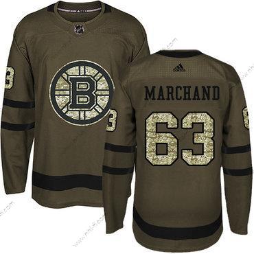 Adidas Boston Bruins #63 Brad Marchand Vihreä Salute to Service Ommeltu NHL Paita – Nuoret