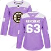 Adidas Boston Bruins #63 Brad Marchand Violetti Aito Taistelee syöpää vastaan Ommeltu NHL Paita – Naisten