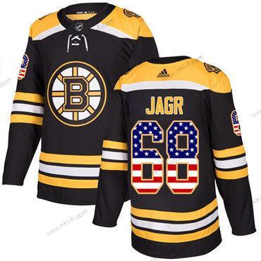 Adidas Boston Bruins #68 Jaromir Jagr Musta Kotiottelu Aito USA Flag Ommeltu NHL Paita – Miesten