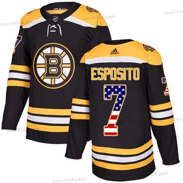 Adidas Boston Bruins #7 Phil Esposito Musta Kotiottelu Aito USA Flag Ommeltu NHL Paita – Miesten