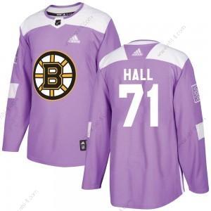 Adidas Boston Bruins #71 Taylor Hall Aito Taistelee syöpää vastaan Harjoitus Violetti Paita – Miesten