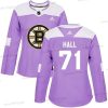 Adidas Boston Bruins #71 Taylor Hall Violetti Aito Taistelee syöpää vastaan Harjoitus Paita – Naisten