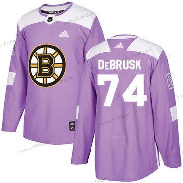 Adidas Boston Bruins #74 Jake Debrusk Violetti Aito Taistelee syöpää vastaan Ommeltu NHL Paita – Miesten