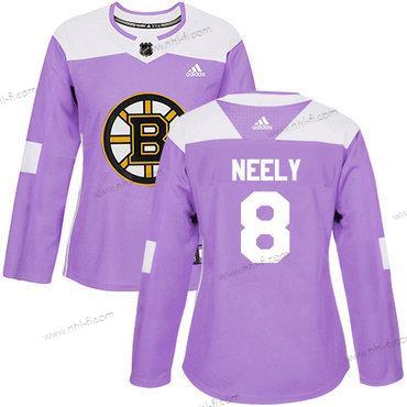 Adidas Boston Bruins #8 Cam Neely Violetti Aito Taistelee syöpää vastaan Ommeltu NHL Paita – Naisten