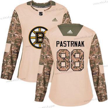 Adidas Boston Bruins #88 David Pastrnak Maastokuvio Aito 2017 Veterans Day Ommeltu NHL Paita – Naisten