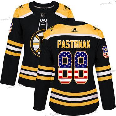 Adidas Boston Bruins #88 David Pastrnak Musta Kotiottelu Aito USA Flag Ommeltu NHL Paita – Naisten